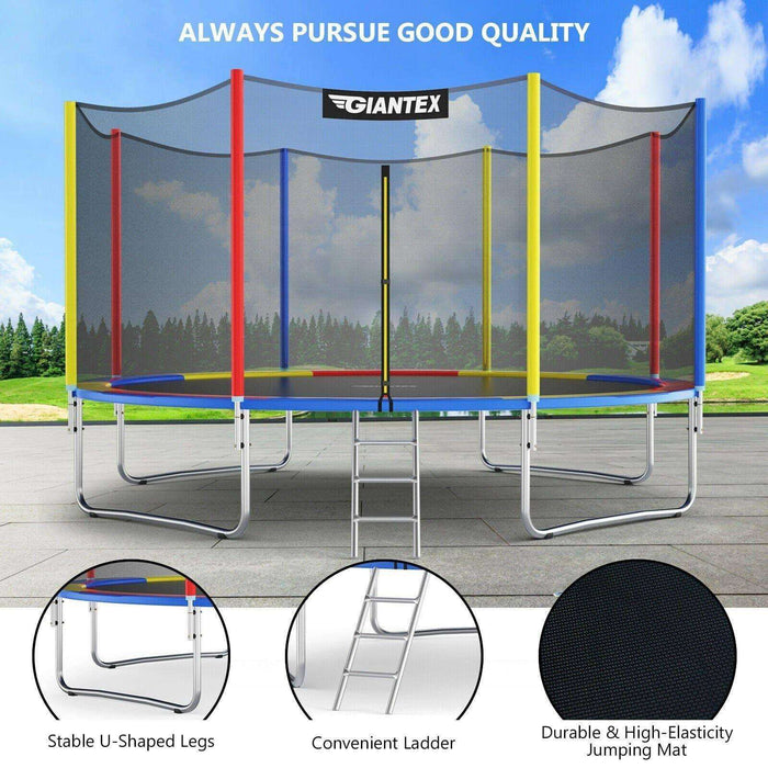 14 Ft Trampoline with Safety Enclosure Net and Ladder