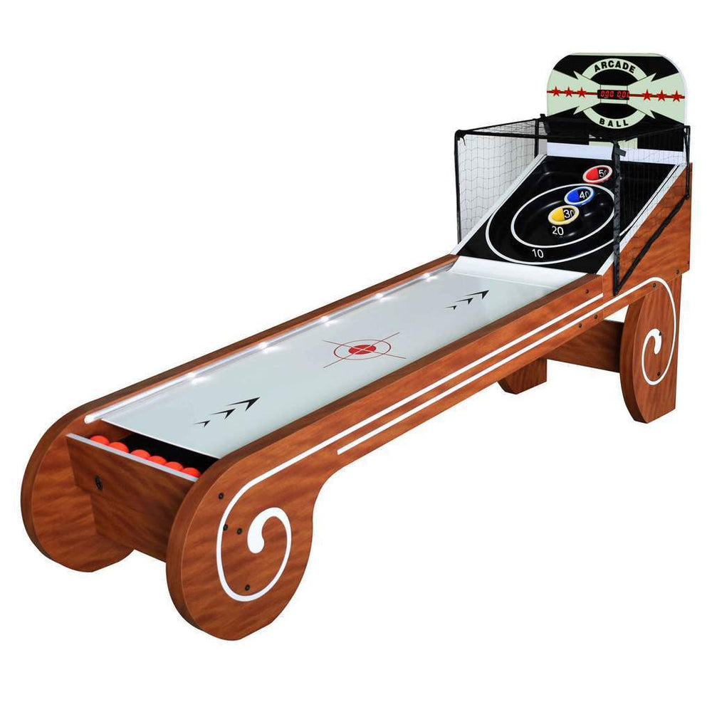 Hathaway Games Boardwalk 8-ft Arcade Ball Table for Family Game Rooms with LED Track Lighting Scratch-Resistant Playfield