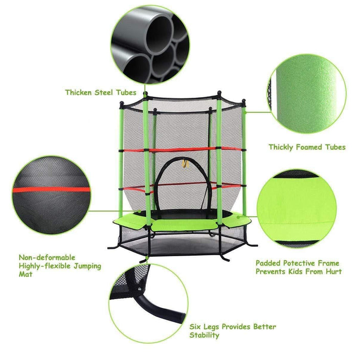 Giantex 55" Round Exercise Jumping Mini Trampoline with Safety Pad,Green