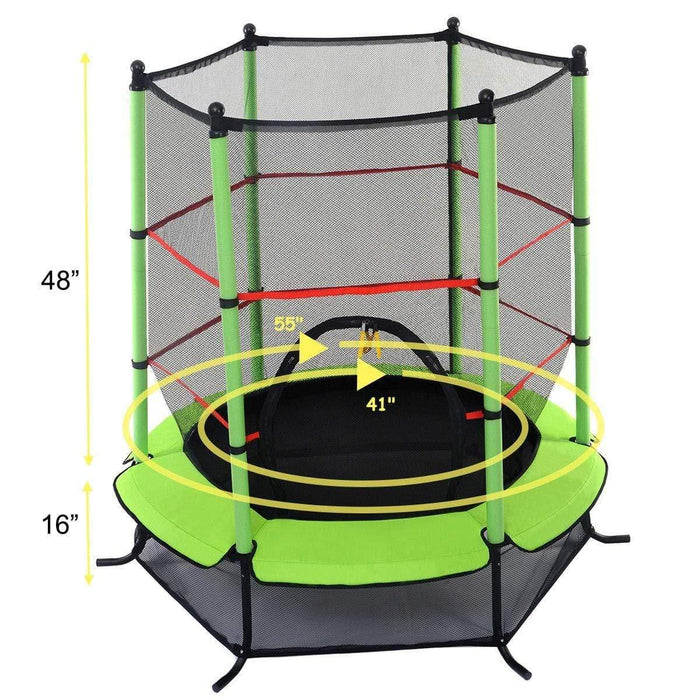 Giantex 55" Round Exercise Jumping Mini Trampoline with Safety Pad,Green