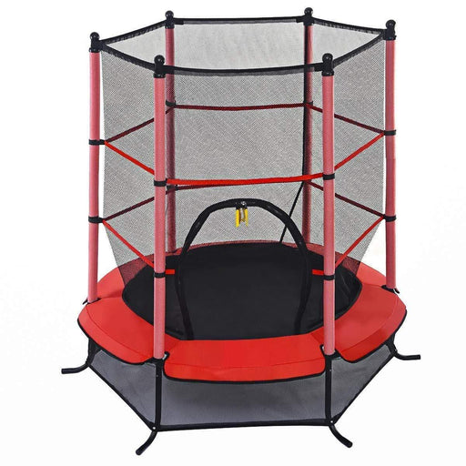 Giantex 55" Round Exercise Jumping Mini Trampoline with Safety Pad,Red