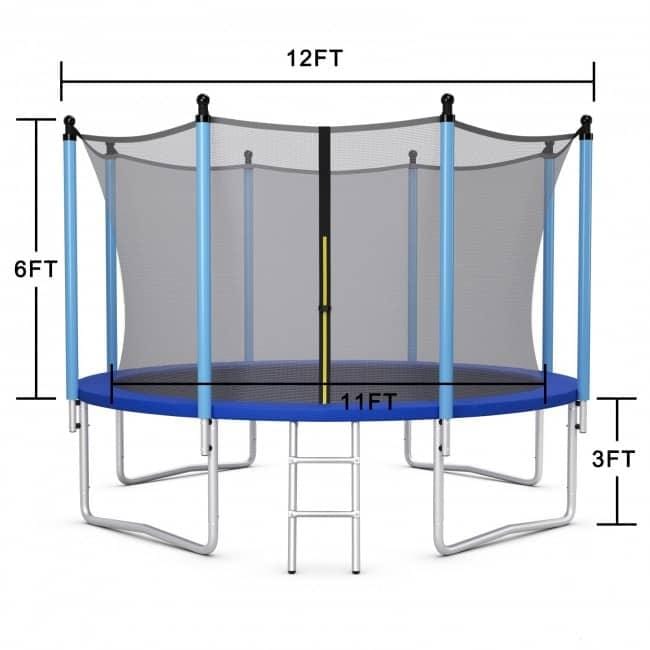 Outdoor Trampoline with Safety Closure Net