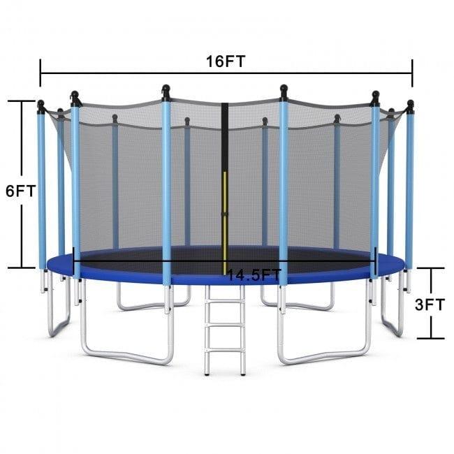 Outdoor Trampoline with Safety Closure Net