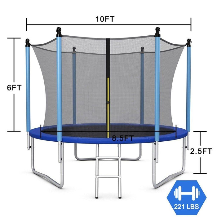 Outdoor Trampoline with Safety Closure Net